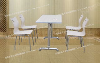 快餐店桌椅富美家面板铝边桌椅四人分不锈钢快餐桌椅ft4 070